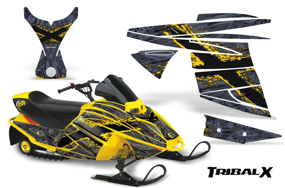 Ski-Doo MiniZ Graphics Kit TribalX Yellow Silver